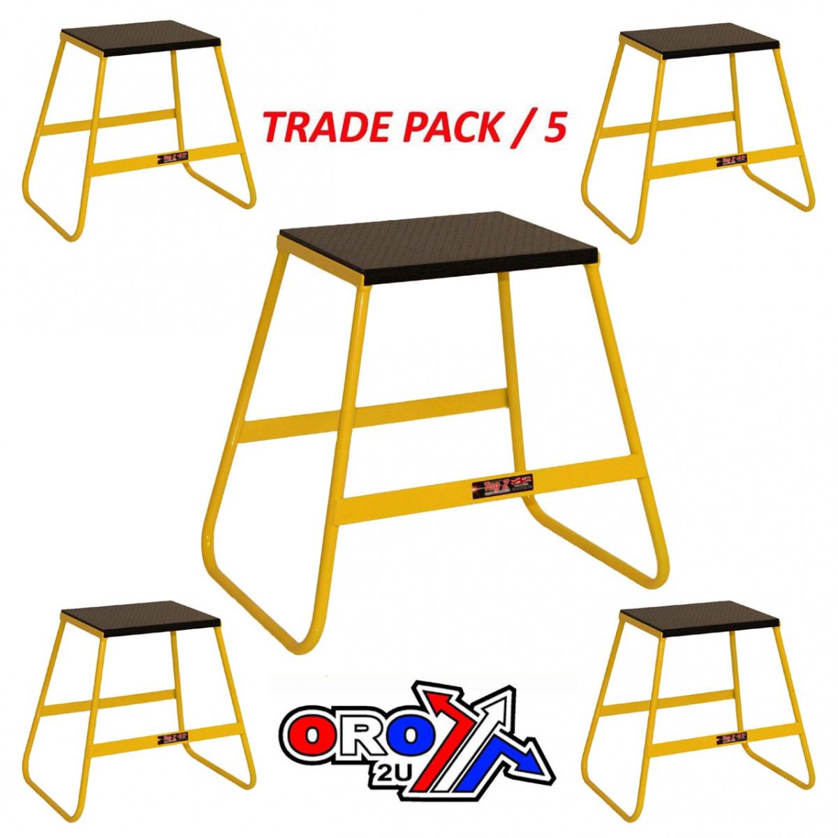 TRADE PACK 5 BIKE STANDS YELOW, 440mm TALL, LIGHT WEIGHT, MX, TRADE £16.50 EACH