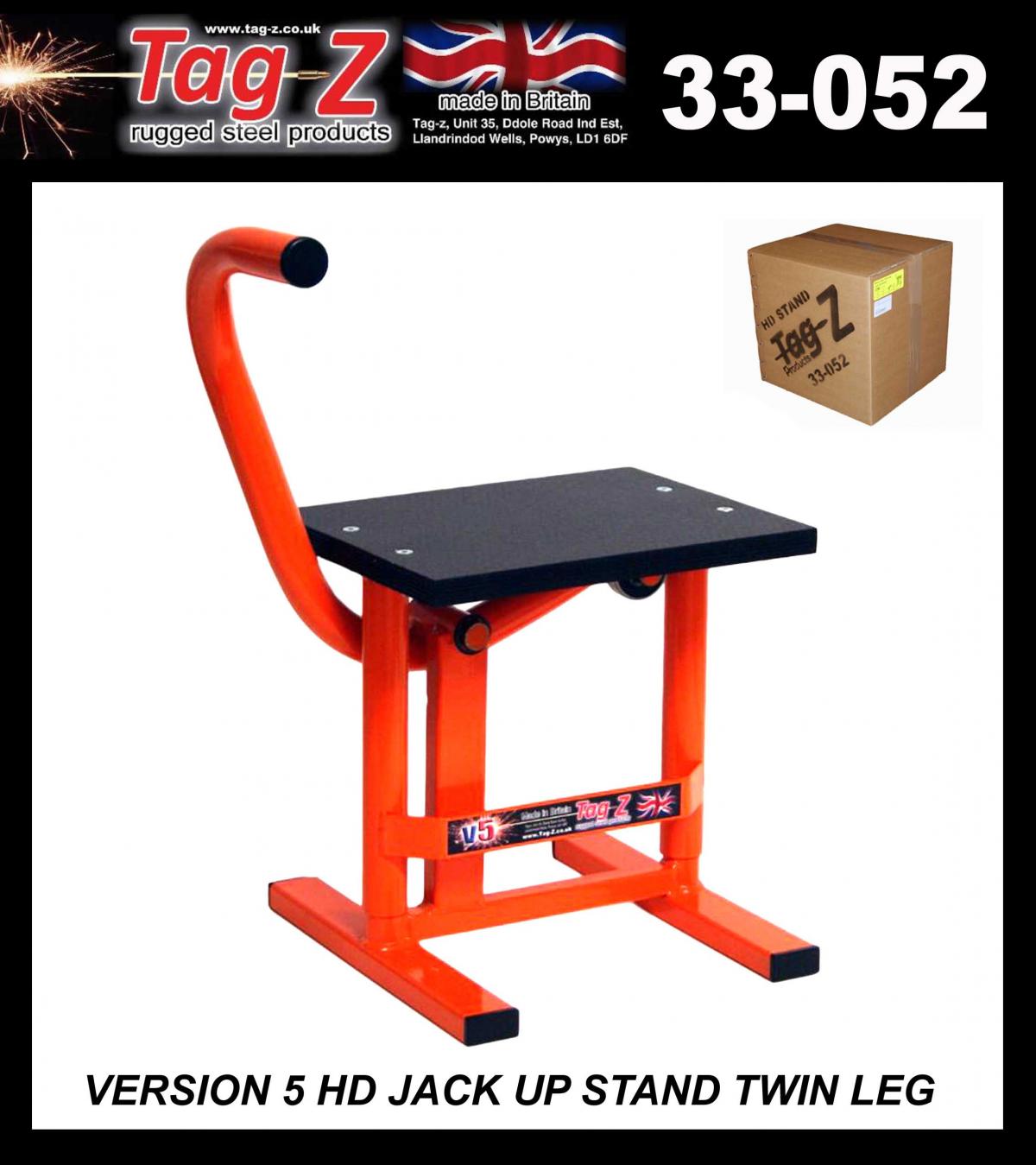 HD JACK-UP-STAND TWIN LEG v5, MX & ENDURO 125>625CC BIKES, LARGE STAND 440mm HIGH MX
