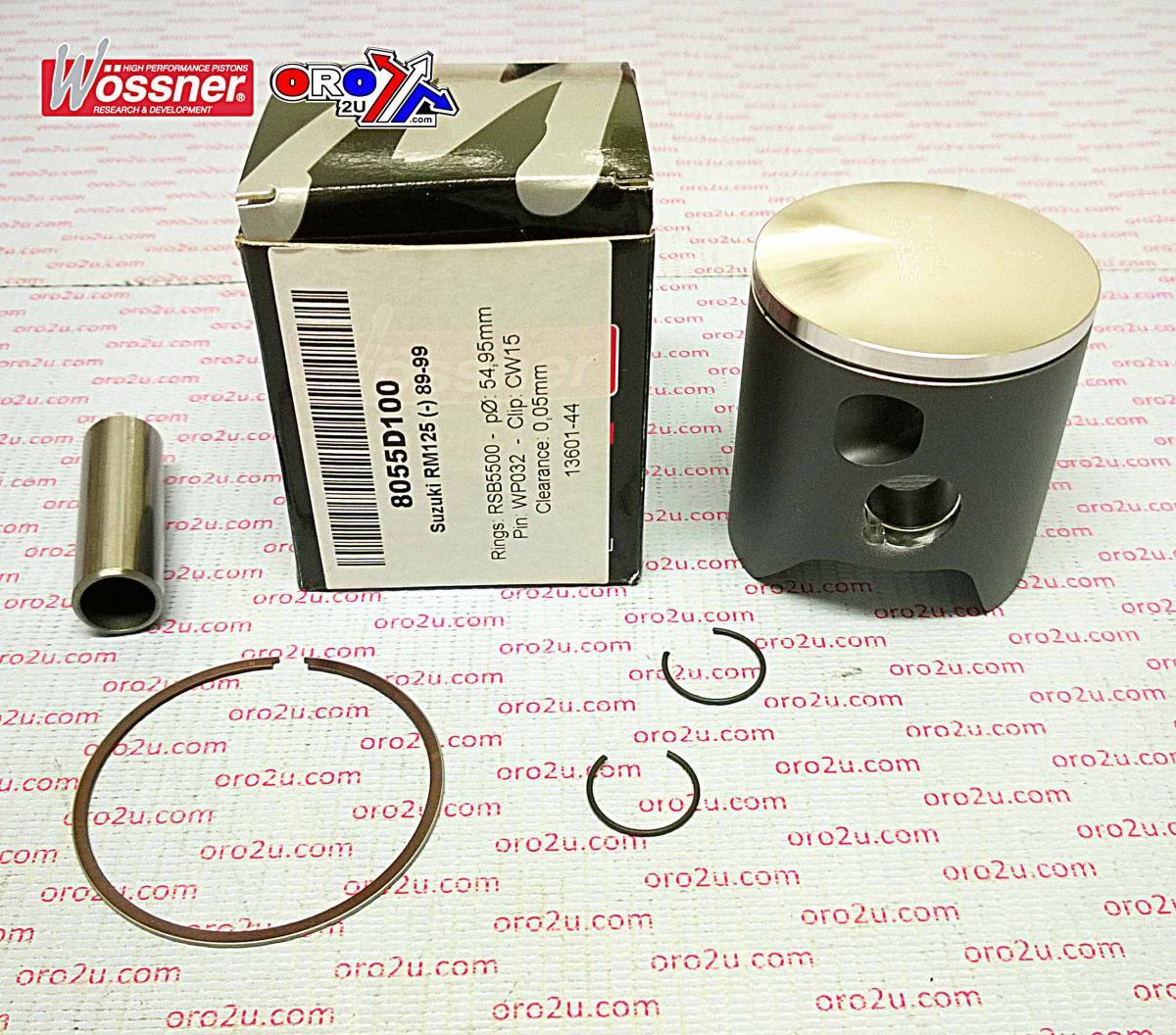 PISTON KIT 89-99 RM125 55.50, WOSSNER 8055D150 SUZUKI MX