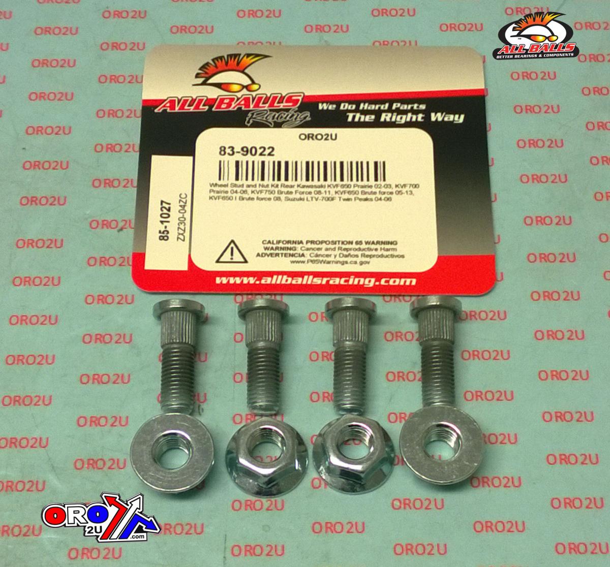 Wheel Stud and Nut Kit, ALLBALLS 85-1027