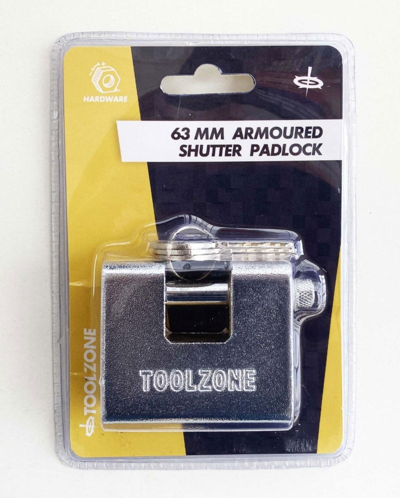 PADLOCK ARMOURED CONTAINER 63mm WITH 3 KEYS - TOOLZONE KDPLK010