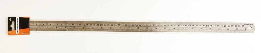 STAINLESS STEEL RULER 24 1.2mm THICKNESS METRIC AND IMPERIAL - TOOLZONE KDPMS101