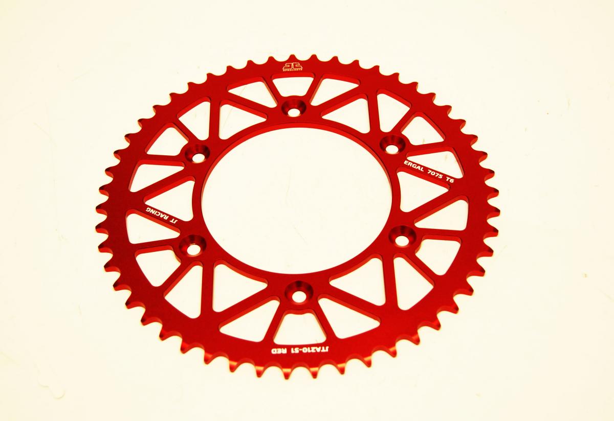 REAR SPROCKET JT RACERLITE RED, JT JTA210.51RED 7075-T6 Aluminium