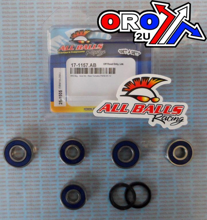 WHEEL BEARING KIT REAR 81-22 YAM PW50, ALLBALLS 25-1505 DIRT