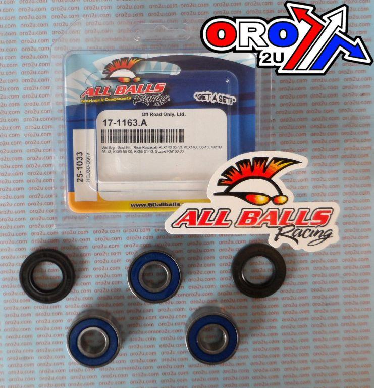 WHEEL BEARING KIT FRONT & REAR 98-22 YAM/KAW/SUZ 80-250, ALLBALLS 25-1033 DIRT
