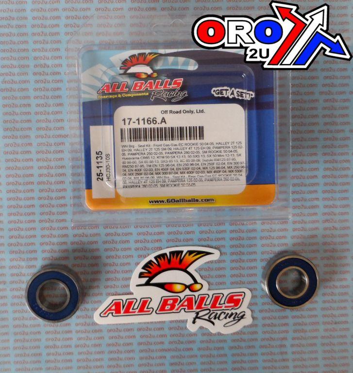 WHEEL BEARING KIT FRONT & REAR 87-22 GAS/HUSKY/KTM/SUZ/TM/SHERCO, ALLBALLS 25-1135 DIRT