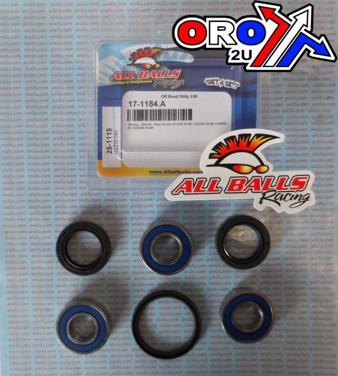 WHEEL BEARING KIT REAR 83-86 HON CR125-500, ALLBALLS 25-1115 DIRT