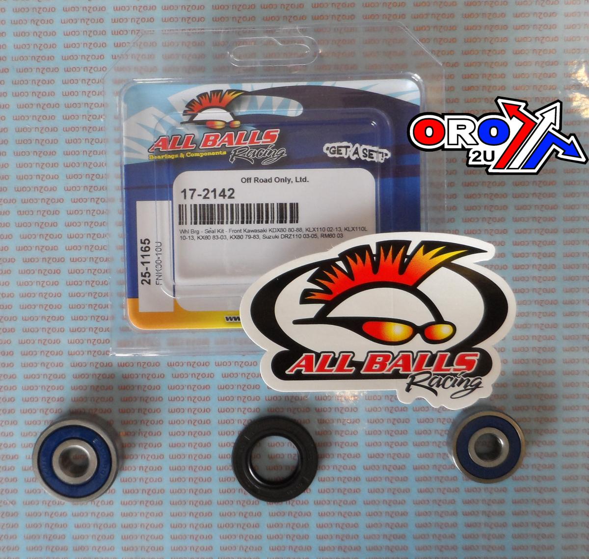 WHEEL BEARING KIT FRONT 79-22 KAW/SUZ 60-110, ALLBALLS 25-1165 DIRT