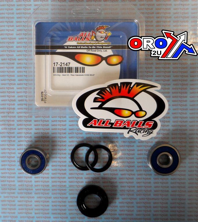 WHEEL BEARING KIT REAR 86-87 KAW KX80, ALLBALLS 25-1179 DIRT