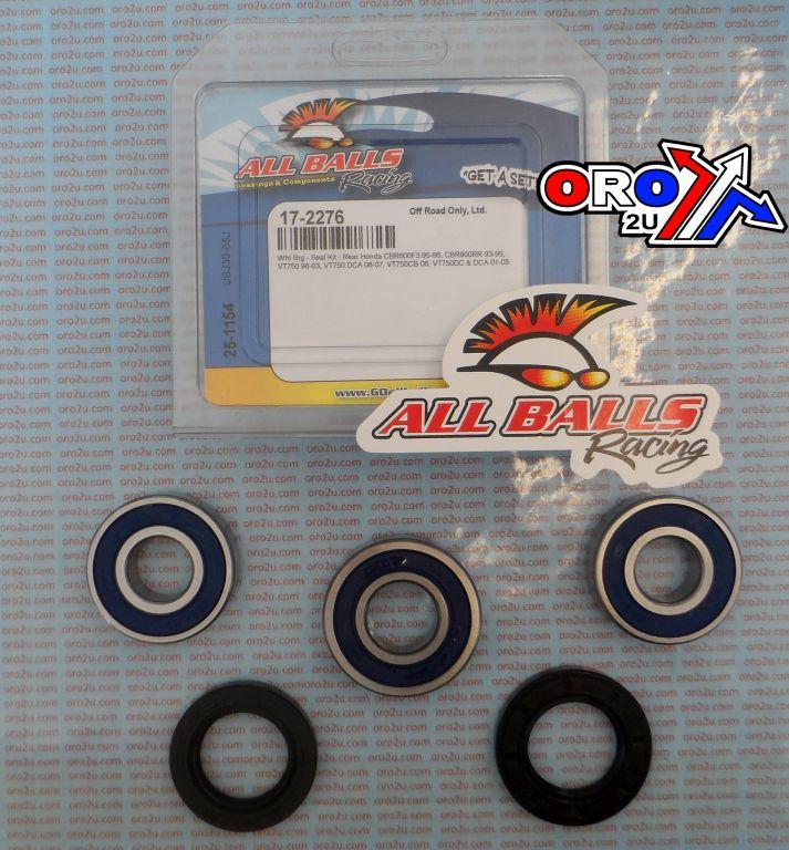 WHEEL BEARING KIT REAR 93-13 HON CBR600/900/VT750, ALLBALLS 25-1154 ROAD