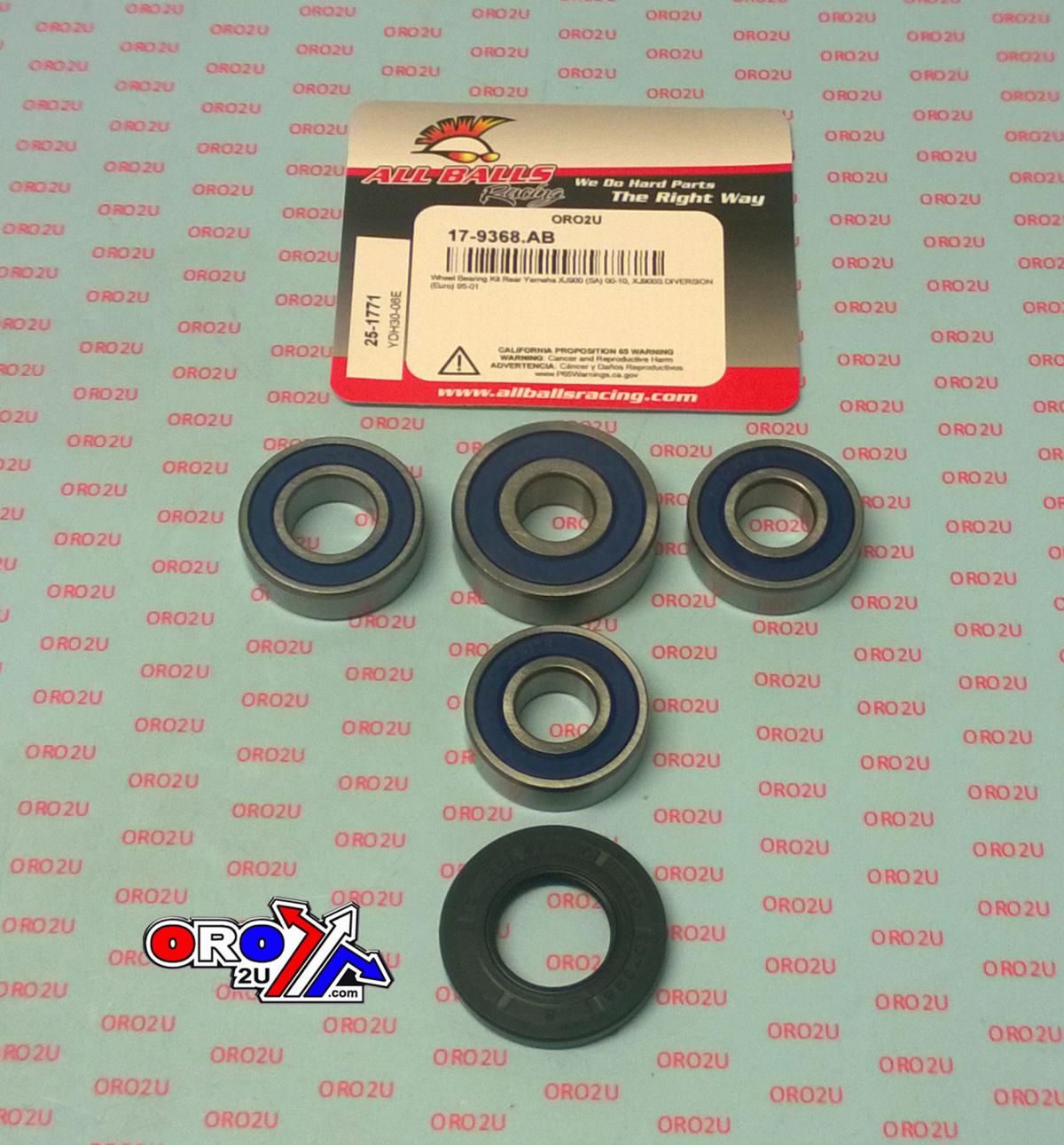 WHEEL BEARING KIT REAR 95-10 YAMAHA XJ900, ALLBALLS 25-1771 ROAD