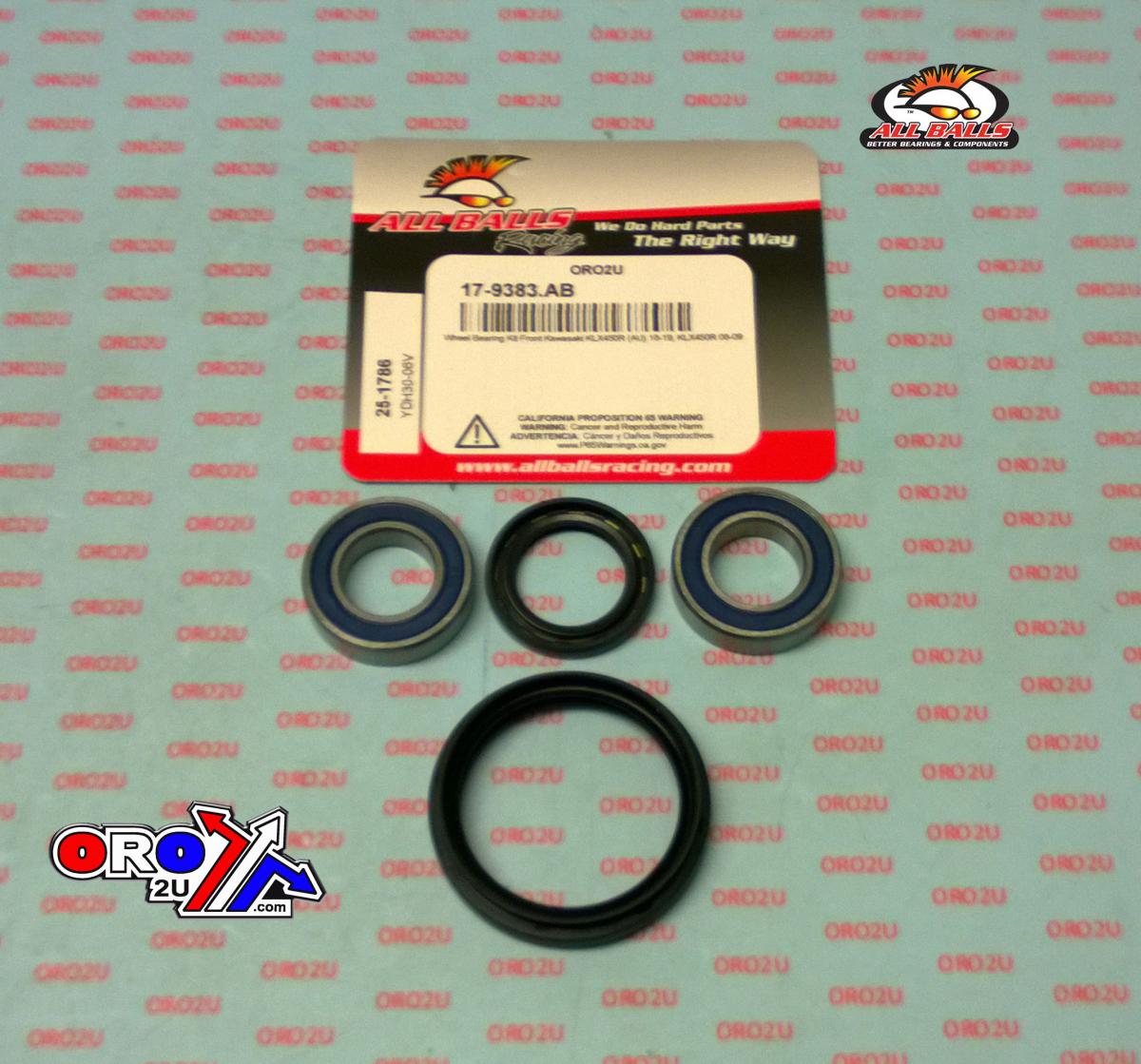WHEEL BEARING KIT 08-09 KAWASAKI KLX450R, ALLBALLS 25-1786 DIRT