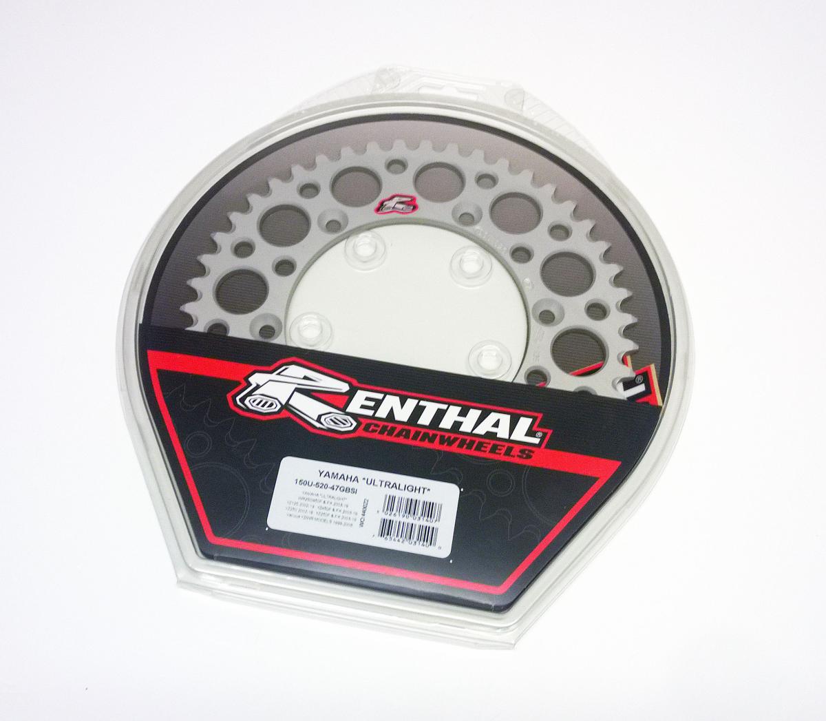 REAR SPROCKET ALLOY RENTHAL, ULTRALITE 150U-520-47GBSI SILVER
