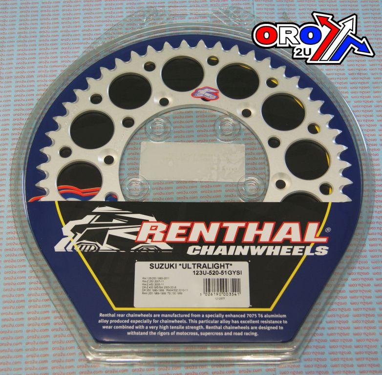 REAR SPROCKET ALLOY RENTHAL, ULTRALITE 123U-520-51GYSI