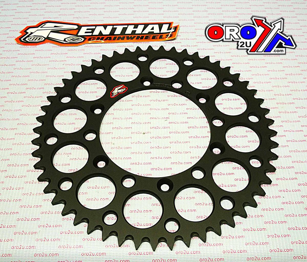 REAR SPROCKET ALLOY RENTHAL, ULTRALITE 123U-520-53GYBK BLACK, 123U-520-53GYBK