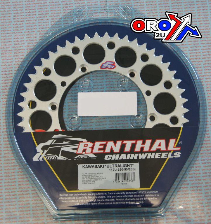 REAR SPROCKET ALLOY RENTHAL, RENTHAL 112U-520-50GESI SILVER