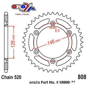 REAR SPROCKET ALLOY RENTHAL, ULTRALITE 123U-520-51GYSI