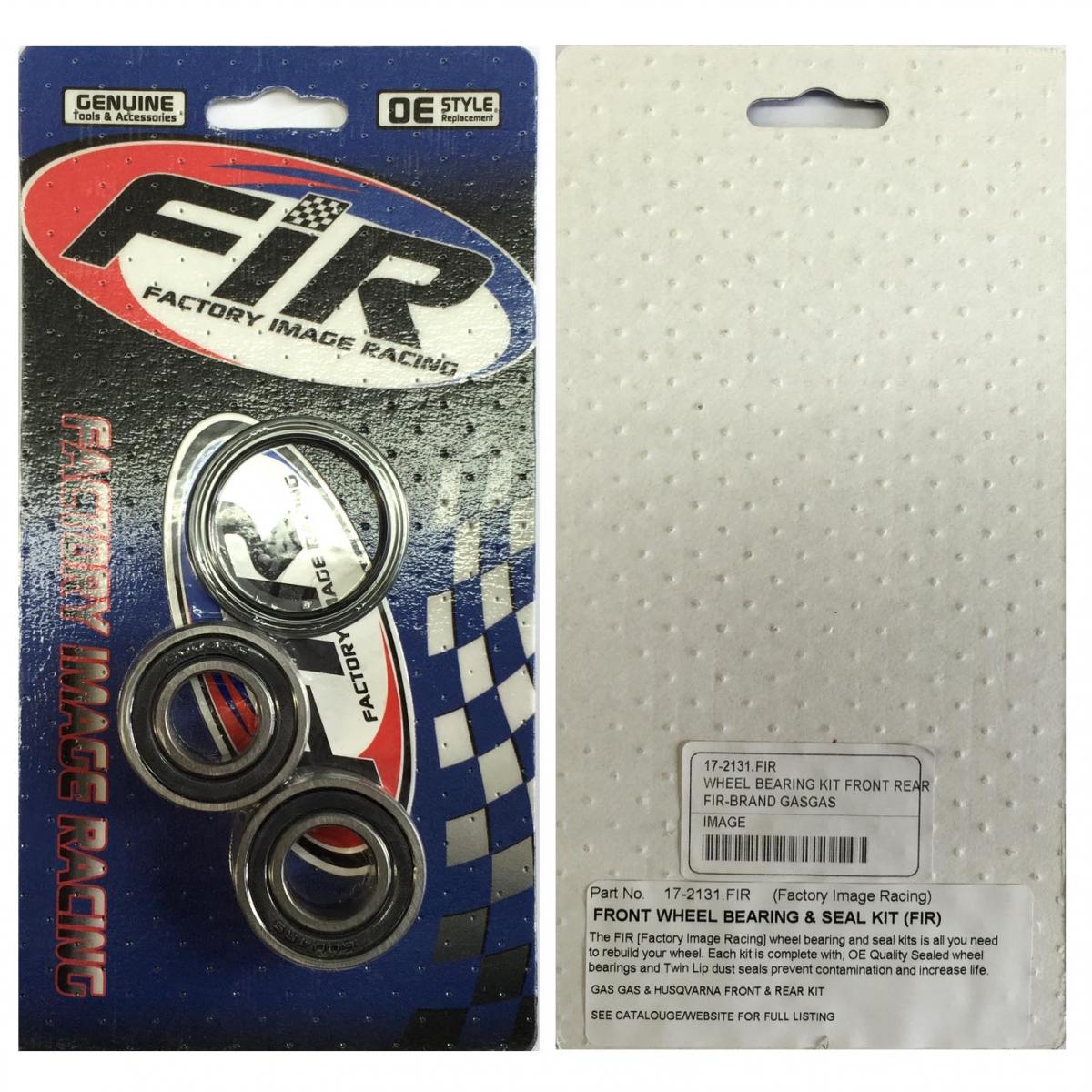 WHEEL BEARING KIT FRONT REAR, GASGAS, FIR [