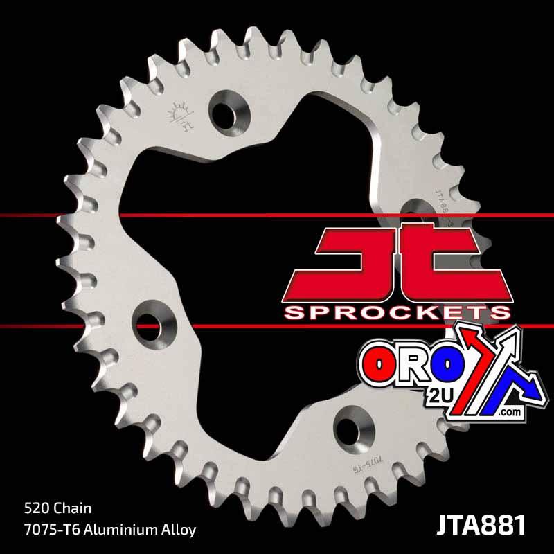REAR SPROCKET ALLOY SILVER ATV, JTA881.38 7075-T6 Aluminium