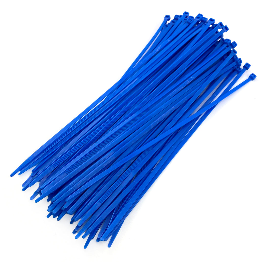 NYLON CABLE ZIP TIES - BLUE, 300mm x 4.8mm - PACK OF 100