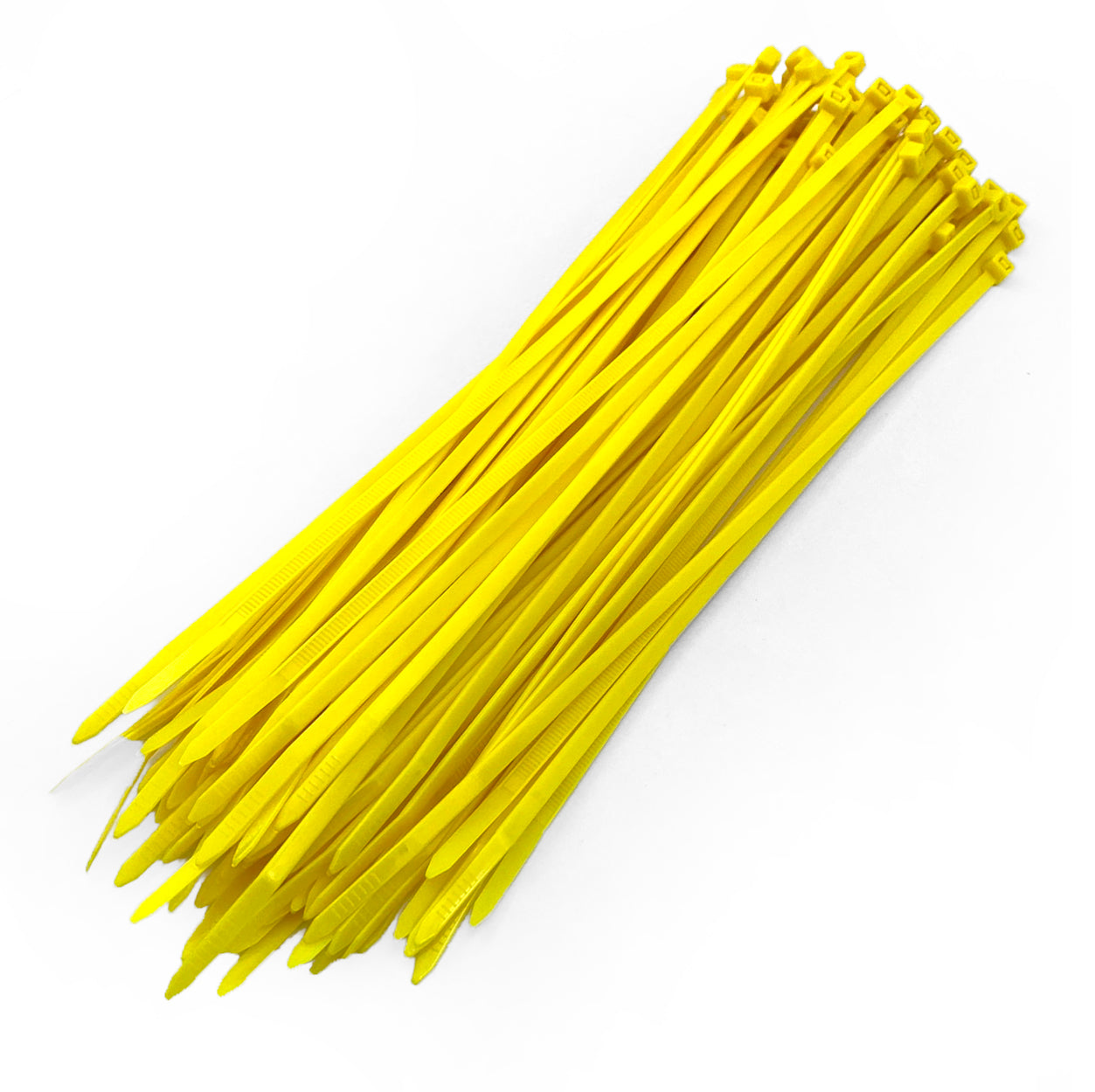 NYLON CABLE ZIP TIES - YELLOW, 300mm x 4.8mm - PACK OF 100