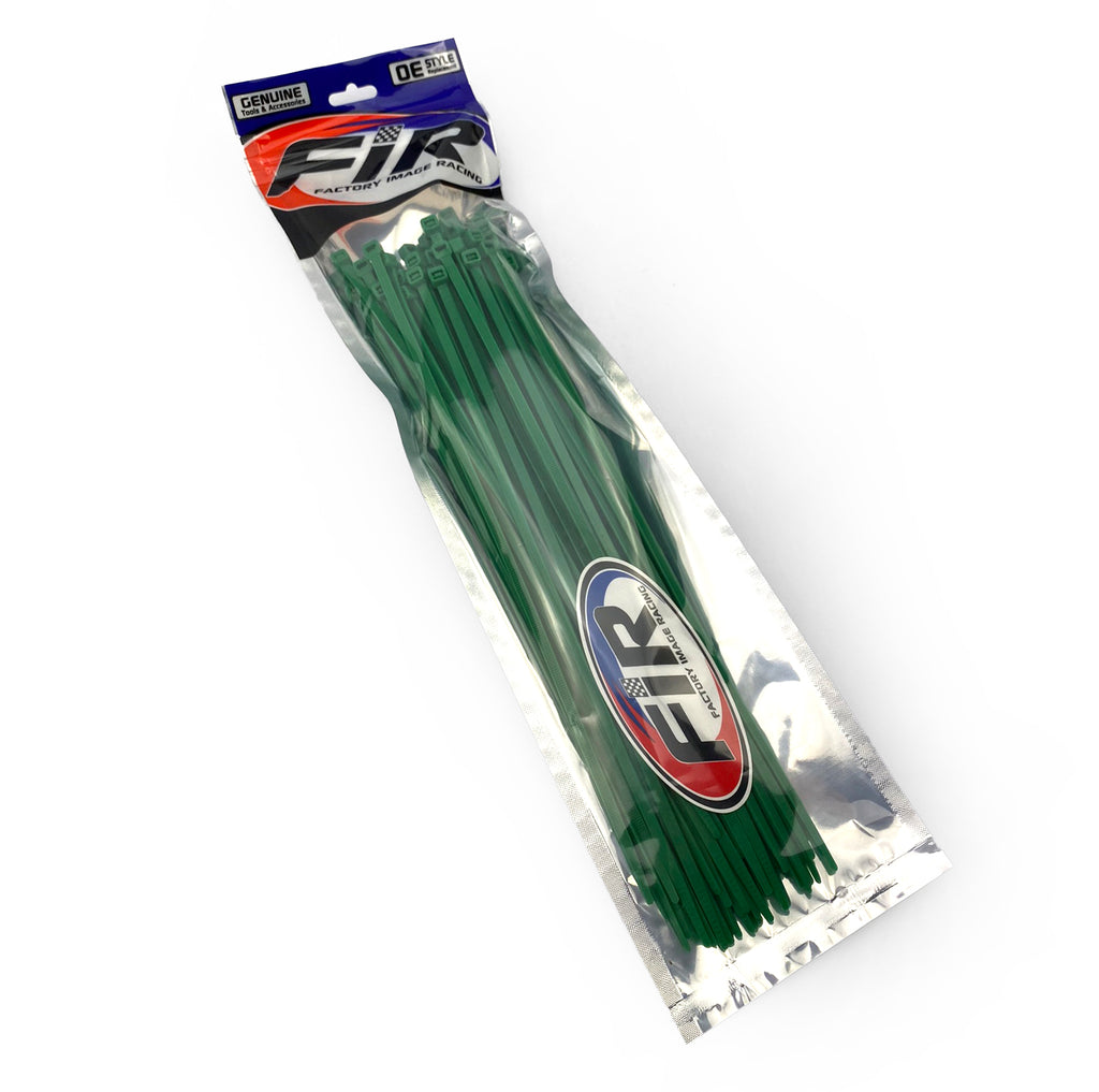 NYLON CABLE ZIP TIES - GREEN, 300mm x 4.8mm - PACK OF 100