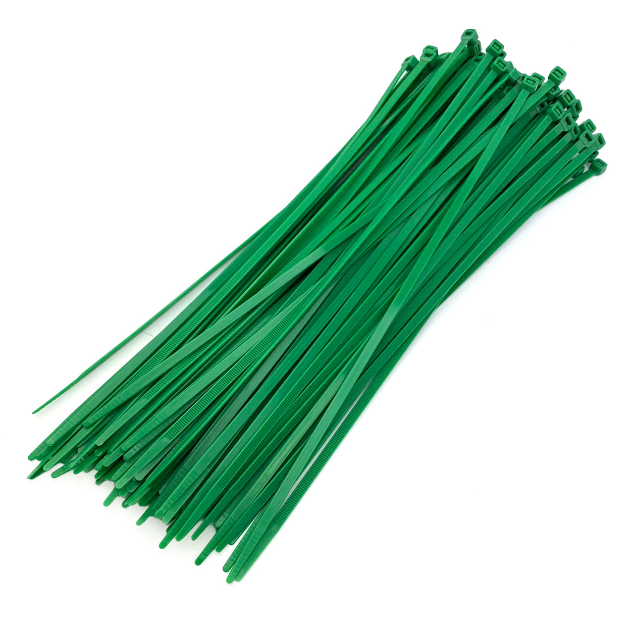 NYLON CABLE ZIP TIES - GREEN, 300mm x 4.8mm - PACK OF 100