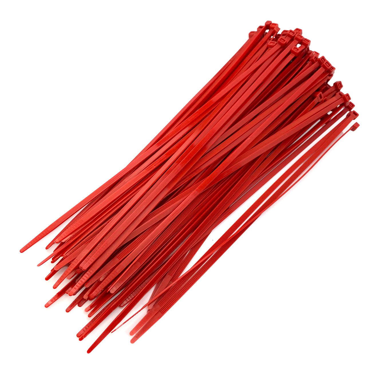 NYLON CABLE ZIP TIES - RED, 300mm x 4.8mm - PACK OF 100