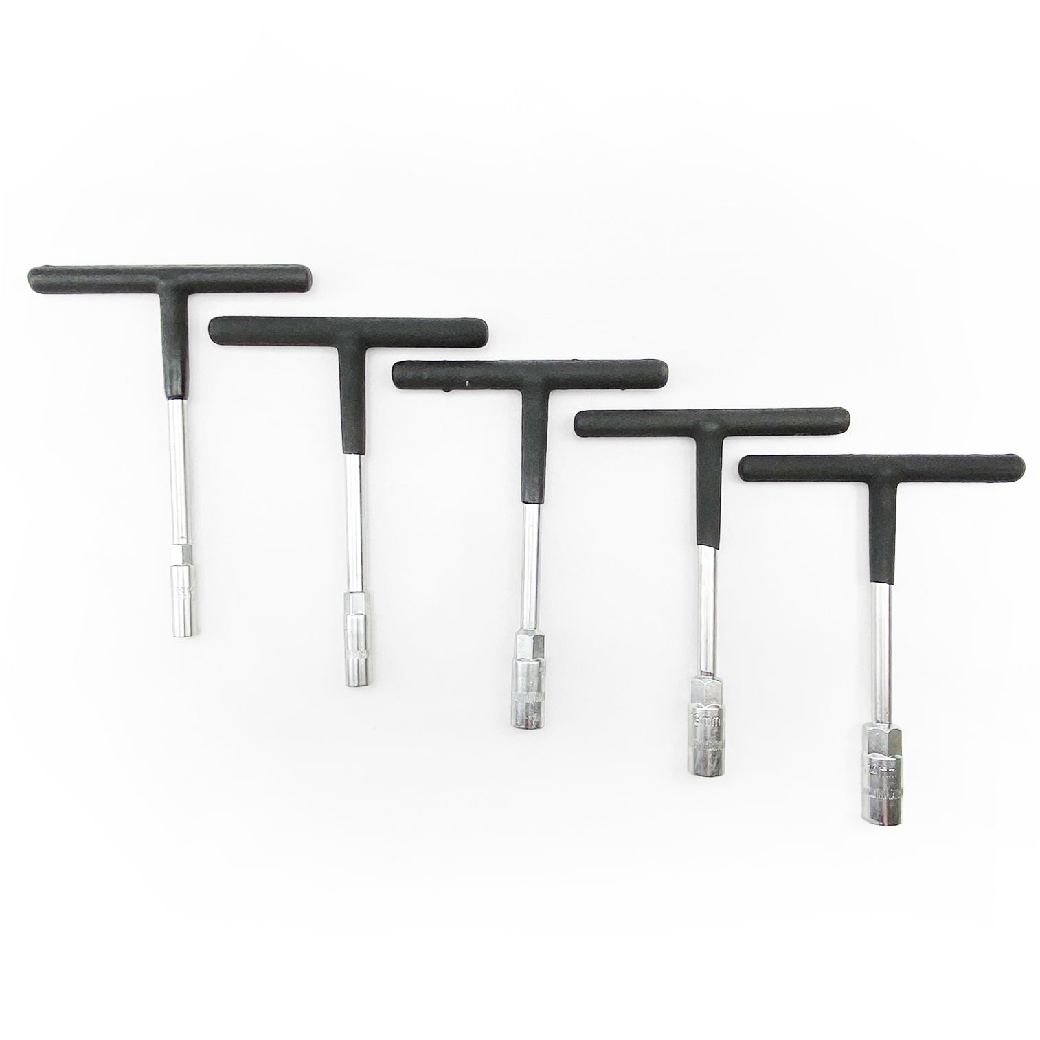 SHORT RUBBER COATED T-HANDLE SET OF 5 SOCKETS 8mm - 14mm