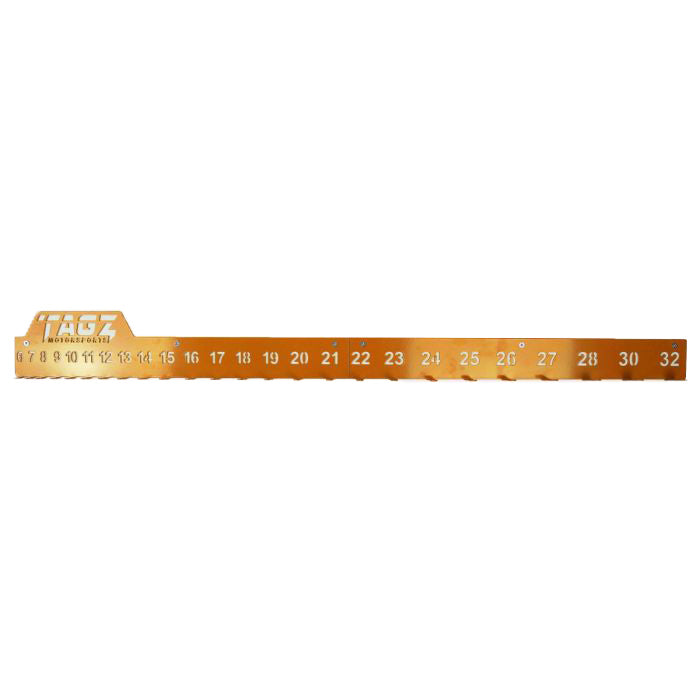 TAGZ SPANNER RACK ORANGE, SUIT 25 SPANNERS 6mm-32mm, SPANNER ORGANISER