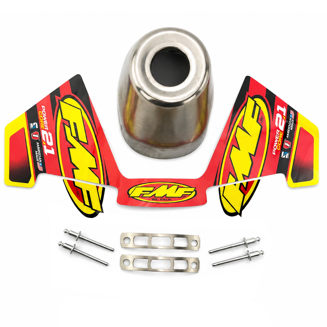 POWERCORE 2.1 REPLACEMENT SLASH CUT STAINLESS END CAP CONE 1.145"