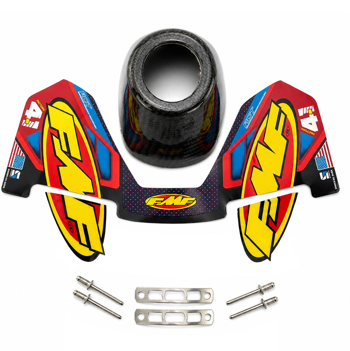 Factory 4.1 RCT Carbon Exhaust Silencer End Cap Kit 00-00 Universal - FMF 040643