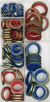 Sealing Bonded Washer Kit 100Pcs Hydraulic Rubber Oil Pipe Gasket Nbr Metal Seal Ring