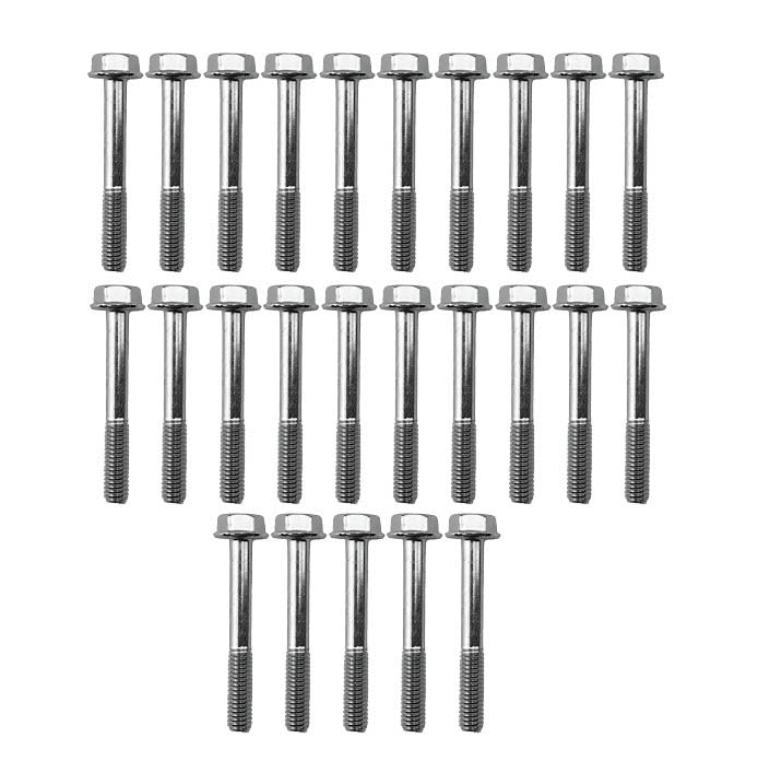 M6 x 45mm FLANGE BOLT, PACK OF 25, 10mm HEX