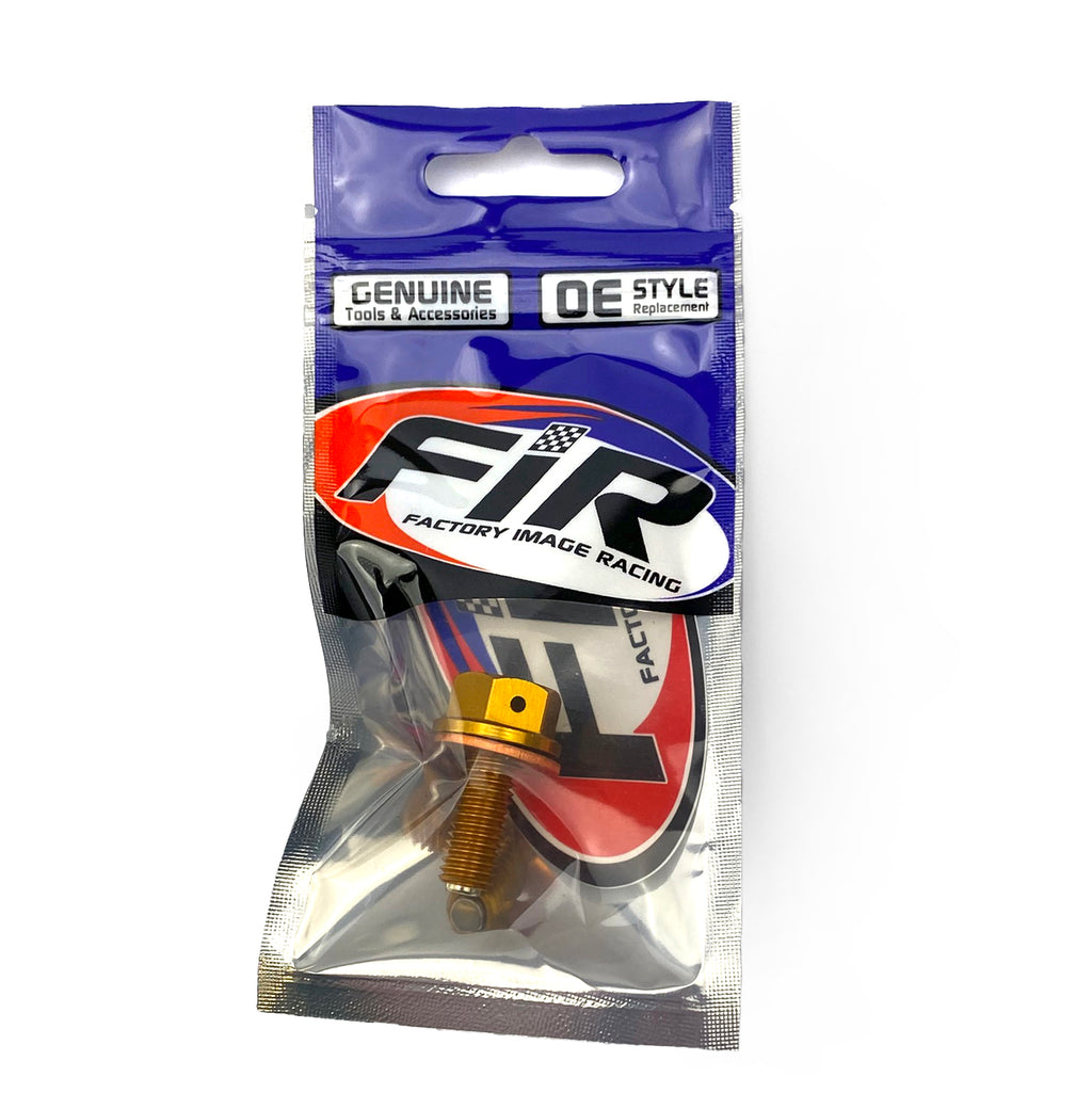 MAGNETIC OIL DRAIN PLUG M8x1.25, CRF 450/250 RMZ 450, GOLD
