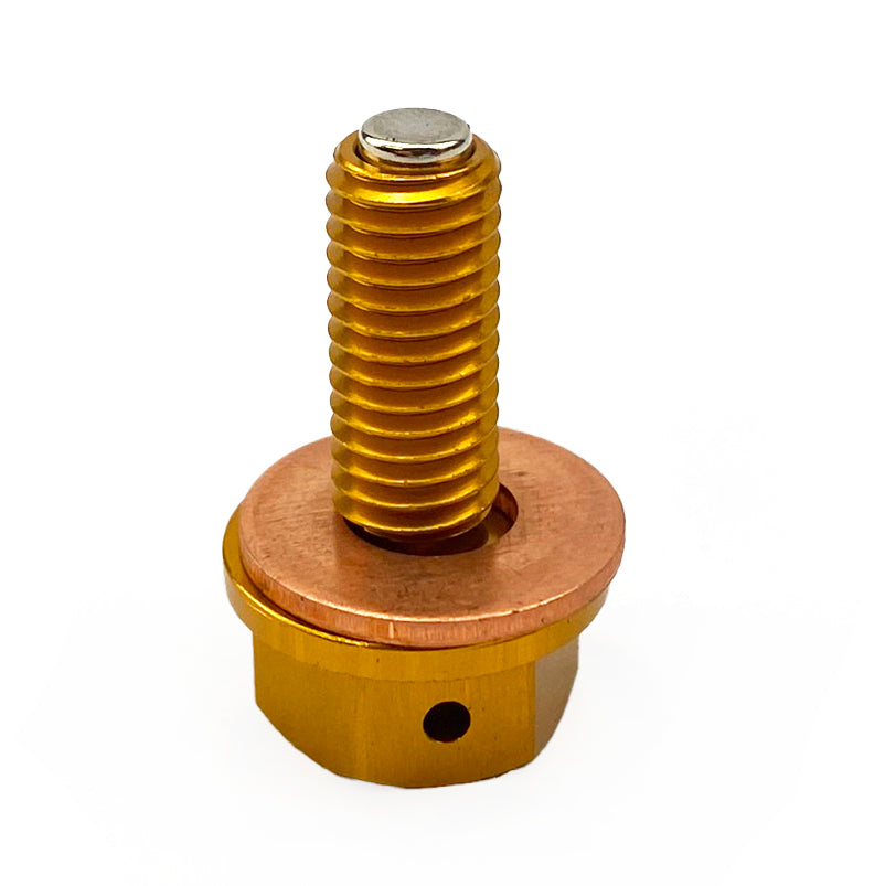 MAGNETIC OIL DRAIN PLUG M8x1.25, CRF 450/250 RMZ 450, GOLD