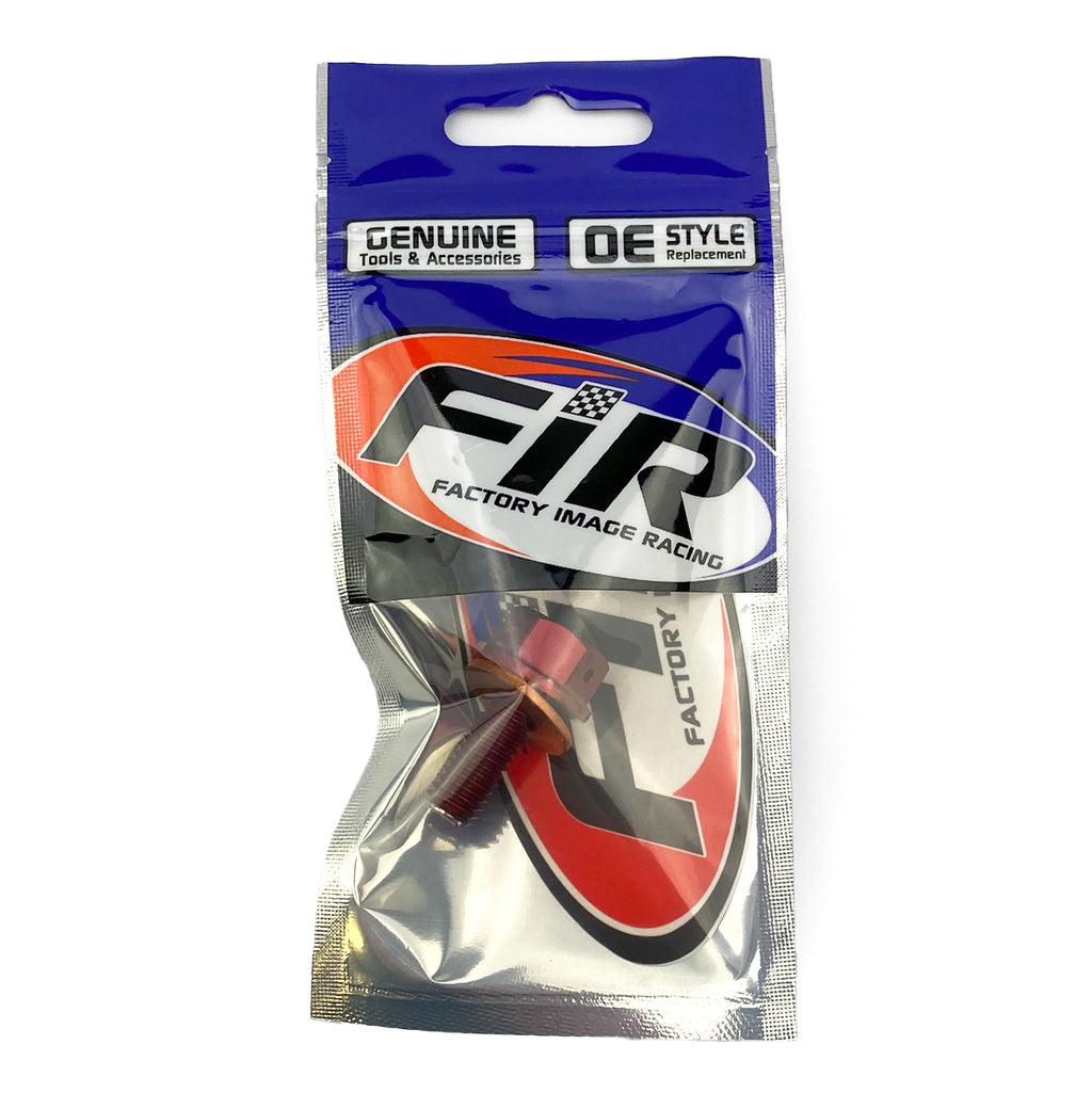 MAGNETIC OIL DRAIN PLUG M8x1.25, CRF 450/250 RMZ 450, RED