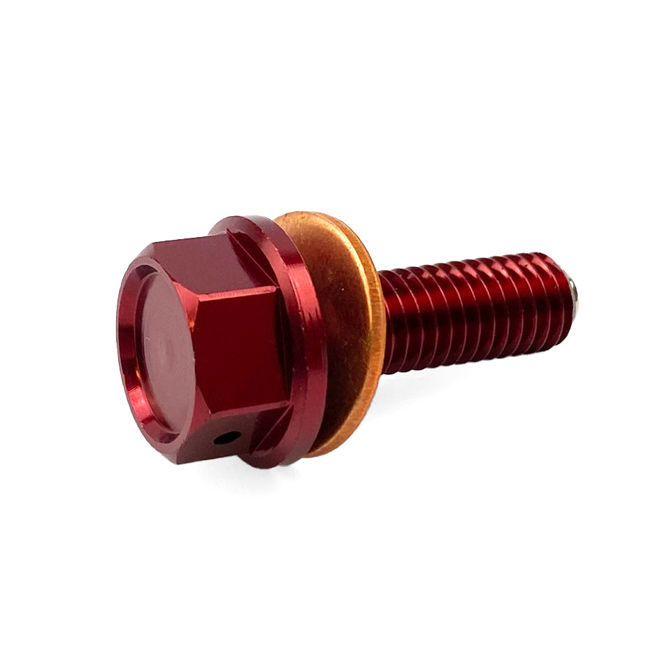 MAGNETIC OIL DRAIN PLUG M8x1.25, CRF 250R 250X, RED
