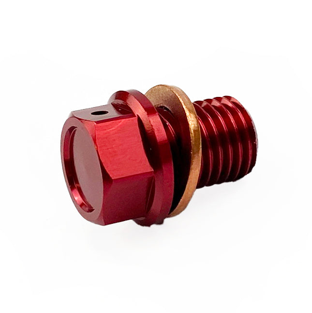 MAGNETIC OIL DRAIN PLUG M12x1.50, 90015-KA3-711, 90340-12006-00, RED
