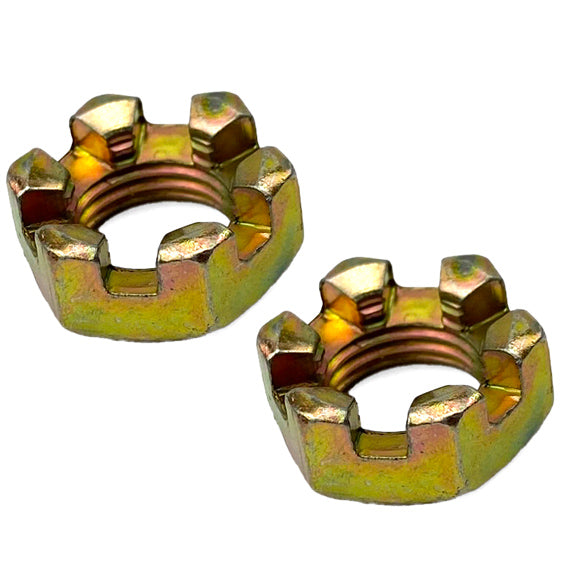 M12 CASTLE NUTS PACK-2 WHEEL AXLE HUB SLOTTED NUT