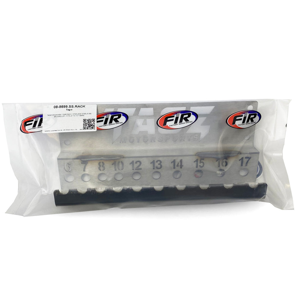 TAGZ ORGANISER T-BAR RACK  STAINLESS STEELS 304 BRUSHED DP1, FITS UP TO 10 T-BARS
