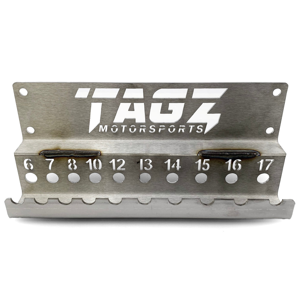 TAGZ ORGANISER T-BAR RACK  STAINLESS STEELS 304 BRUSHED DP1, FITS UP TO 10 T-BARS