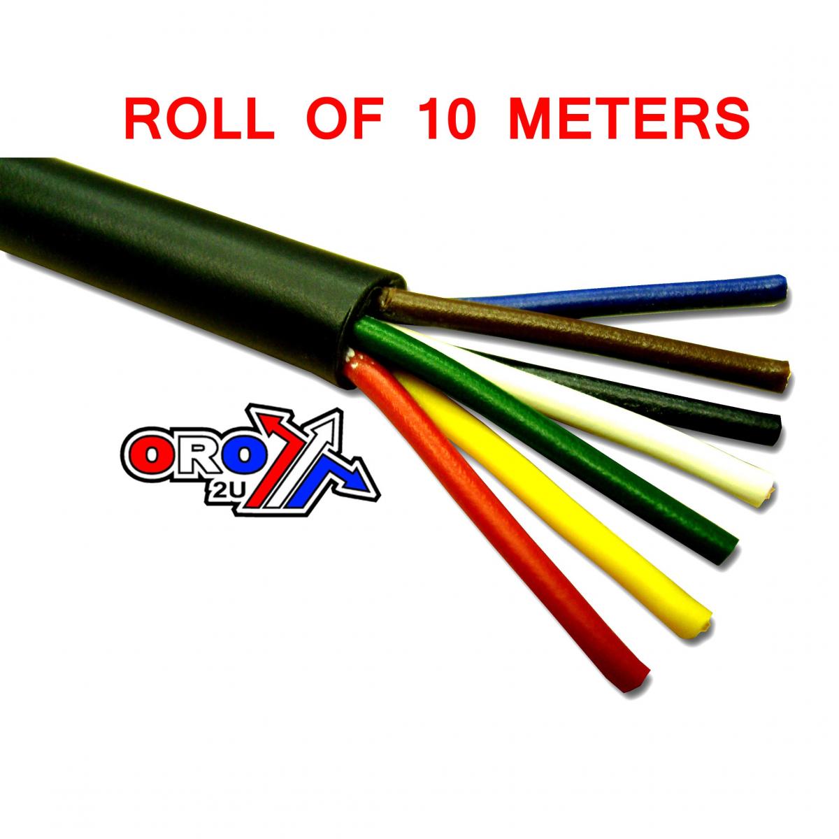 7 CORE CABLE 0.5mm CORE 5 AMP, 10 METERS