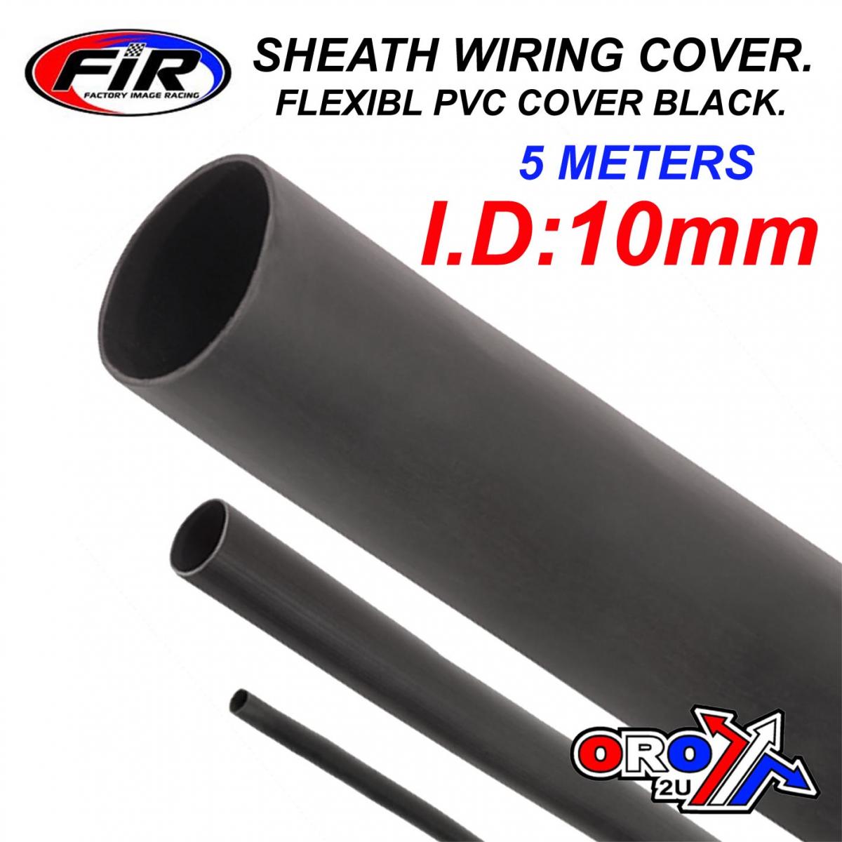 SHEATH PVC COVER 5MTR I.D10mm, FLEXIBL PVC WIRING COVER BLACK