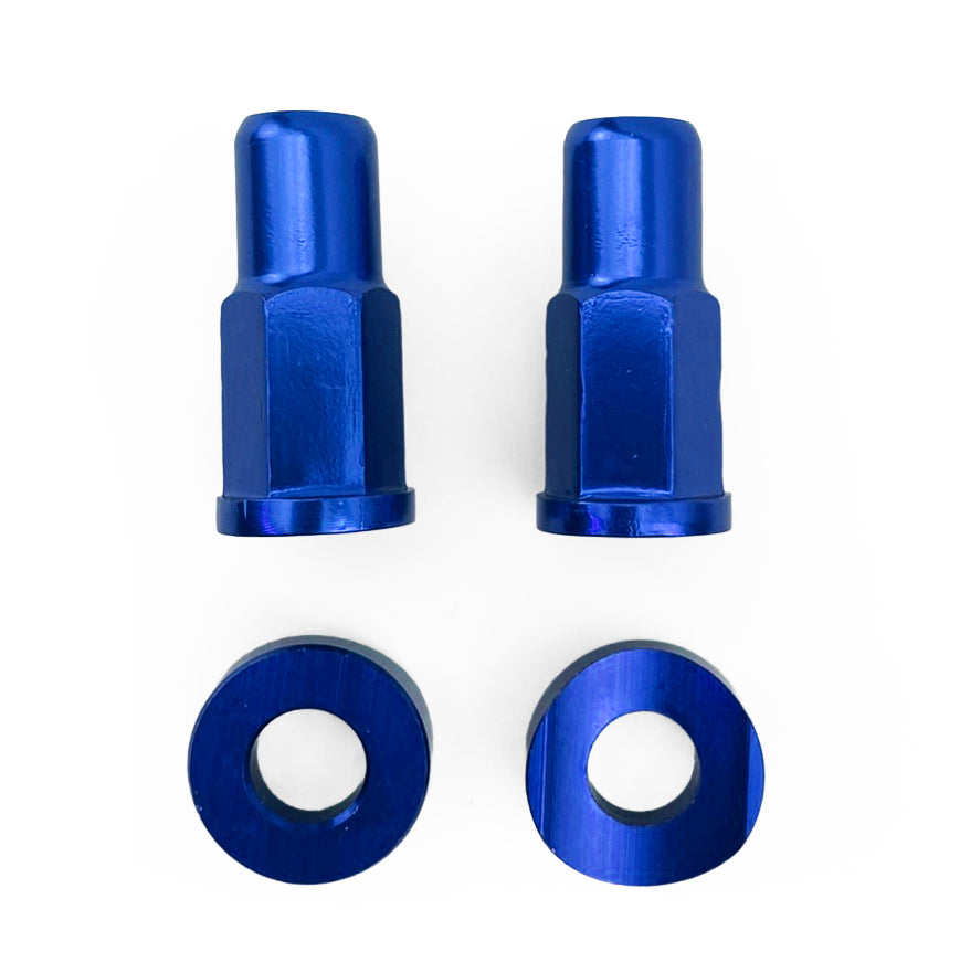 RIM LOCK NUT WITH SPACER WASHER KIT - BLUE ALUMINIUM