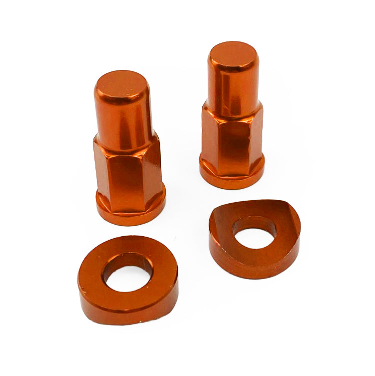 RIM LOCK NUT WITH SPACER WASHER KIT - ORANGE ALUMINIUM