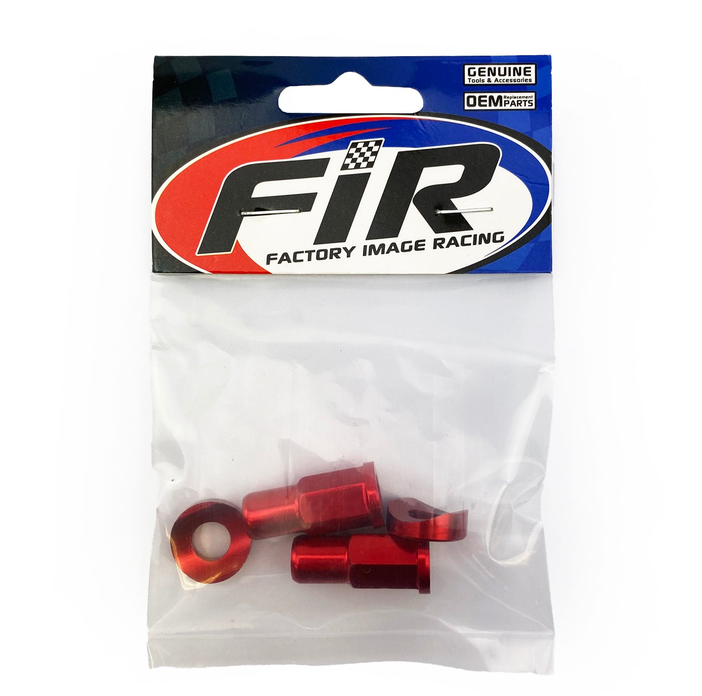 RIM LOCK NUT WITH SPACER WASHER KIT - RED ALUMINIUM