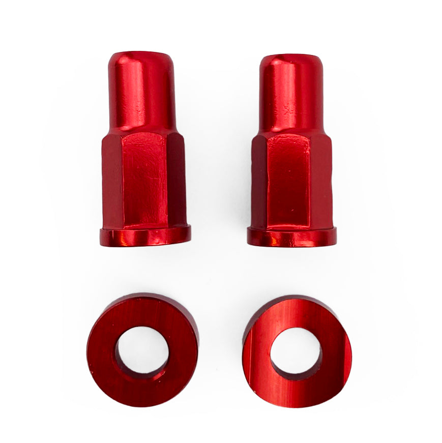 RIM LOCK NUT WITH SPACER WASHER KIT - RED ALUMINIUM