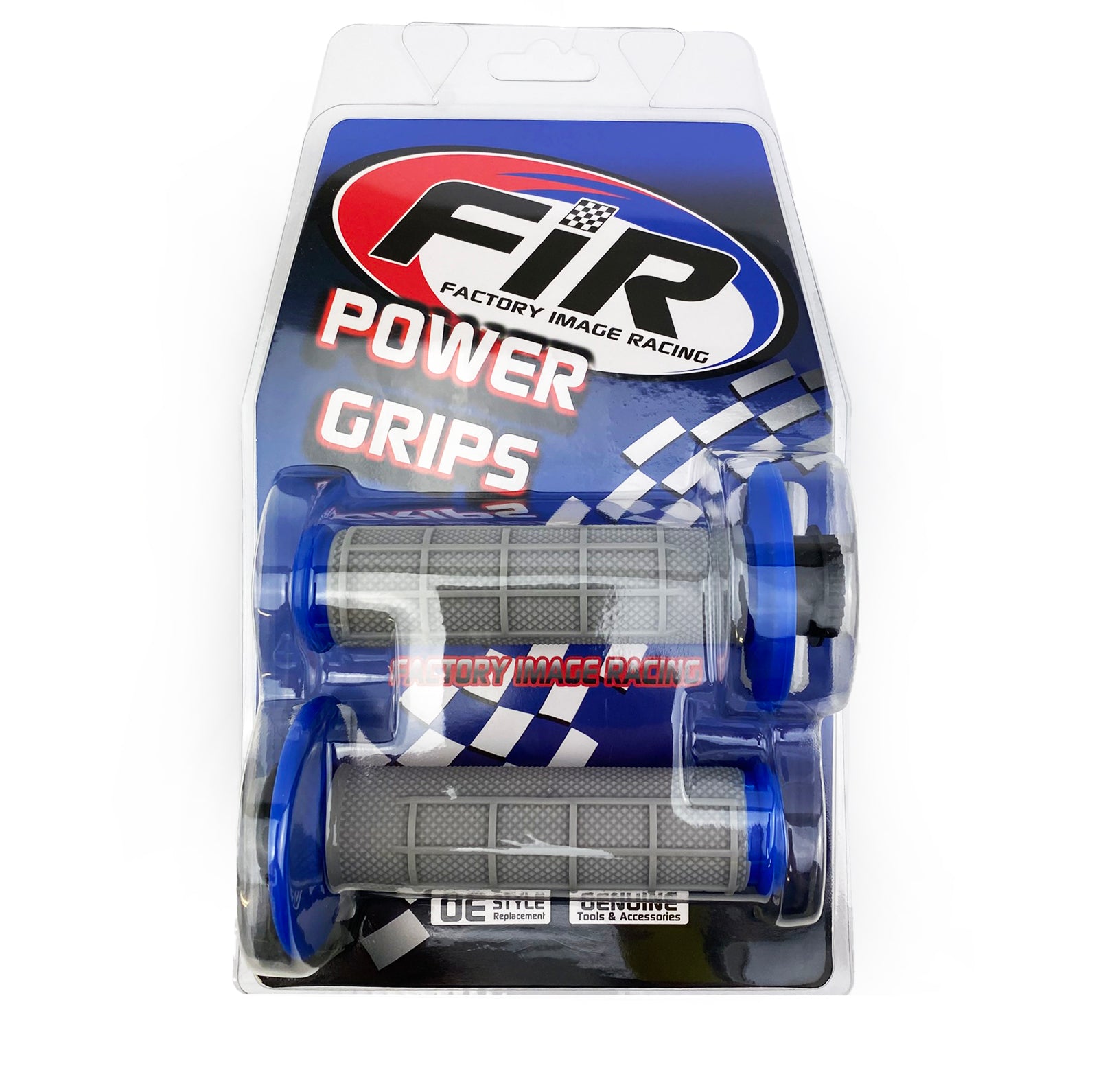 LOCK ON GRIPS HALF WAFFLE, SOFT GREY/BLUE, MX-08752BU, ODI STYLE, FIR -