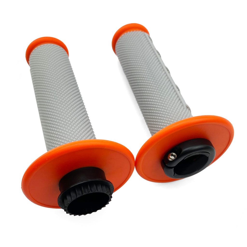 LOCK ON GRIPS HALF WAFFLE, SOFT GREY/ORANGE, MX-08752OR, ODI STYLE, FIR -